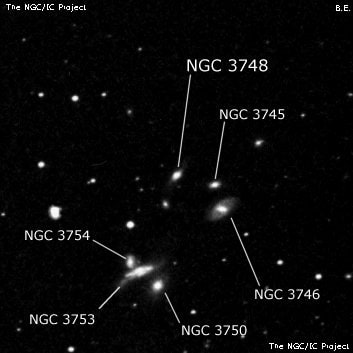 NGC 3748 - спиральная галактика с баром. Описание NGC 3748:, Галактика в созвездии Лев