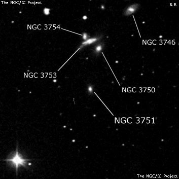 NGC 3751 - галактика. Описание NGC 3751:, Галактика в созвездии Лев