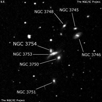 NGC 3754 - спиральная галактика. Описание NGC 3754:, Галактика в созвездии Лев