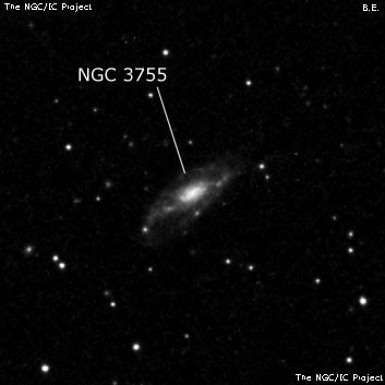 NGC 3755 - спиральная галактика с баром. Описание NGC 3755:, Галактика в созвездии Большая Медведица