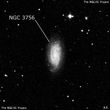 NGC 3756 - спиральная галактика с баром. Описание NGC 3756:, Галактика в созвездии Большая Медведица