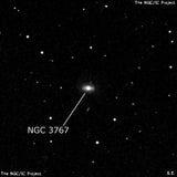 NGC 3767 - спиральная галактика с баром. Описание NGC 3767:, Галактика в созвездии Лев