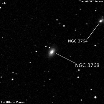 NGC 3768 - линзовидная галактика. Описание NGC 3768:, Галактика в созвездии Лев