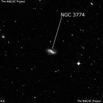 NGC 3774 - спиральная галактика с баром. Описание NGC 3774:, Галактика в созвездии Чаша