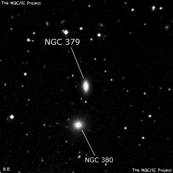 NGC 379 - линзовидная галактика. Описание NGC 379:, Галактика в созвездии Рыбы
