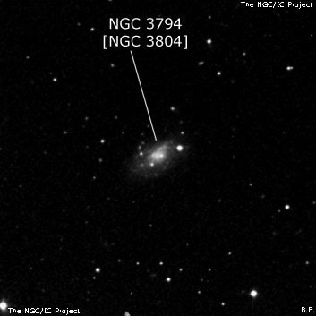 NGC 3794 - спиральная галактика с баром. Описание NGC 3794:, Объект глубокого космоса в созвездии Большая Медведица