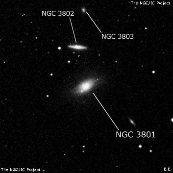NGC 3801 - линзовидная галактика. Описание NGC 3801:, Галактика в созвездии Лев