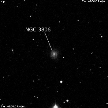 NGC 3806 - спиральная галактика с баром. Описание NGC 3806:, Галактика в созвездии Лев
