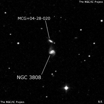 NGC 3808 - спиральная галактика с баром. Описание NGC 3808:, Галактика в созвездии Лев
