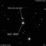 NGC 3808 - спиральная галактика с баром. Описание NGC 3808:, Галактика в созвездии Лев