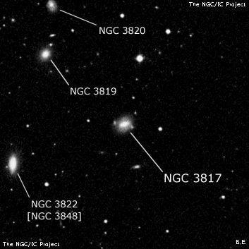 NGC 3817 - спиральная галактика с баром. Описание NGC 3817:, Галактика в созвездии Дева