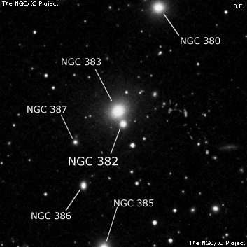 NGC 382 - эллиптическая галактика. Описание NGC 382:, Галактика в созвездии Рыбы