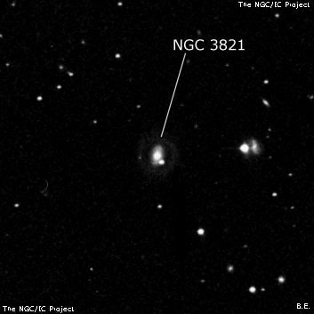 NGC 3821 - спиральная галактика с баром. Описание NGC 3821:, Галактика в созвездии Лев