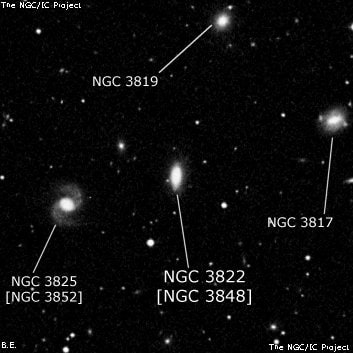 NGC 3822 - линзовидная галактика. Описание NGC 3822:, Объект глубокого космоса в созвездии Дева