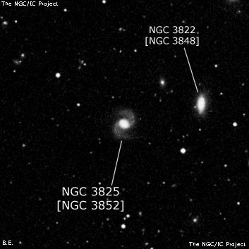 NGC 3825 - спиральная галактика с баром. Описание NGC 3825:, Объект глубокого космоса в созвездии Дева
