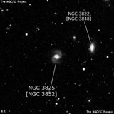 NGC 3825 - спиральная галактика с баром. Описание NGC 3825:, Объект глубокого космоса в созвездии Дева