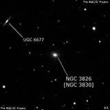NGC 3826 - эллиптическая галактика. Описание NGC 3826:, Объект глубокого космоса в созвездии Лев
