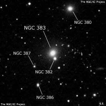 NGC 383 - галактика. Описание NGC 383:, Галактика в созвездии Рыбы
