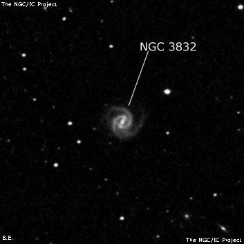 NGC 3832 - спиральная галактика с баром. Описание NGC 3832:, Галактика в созвездии Лев