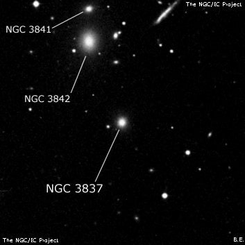 NGC 3837 - эллиптическая галактика. Описание NGC 3837:, Галактика в созвездии Лев
