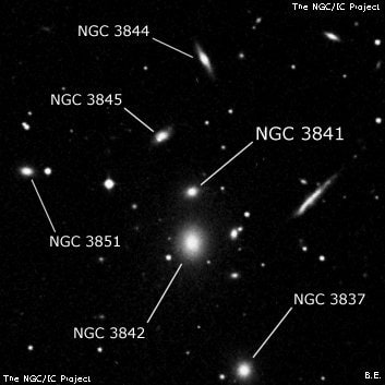 NGC 3841 - спиральная галактика. Описание NGC 3841:, Галактика в созвездии Лев