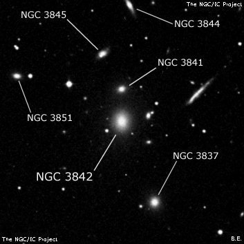 NGC 3842 - эллиптическая галактика. Описание NGC 3842:, Галактика в созвездии Лев
