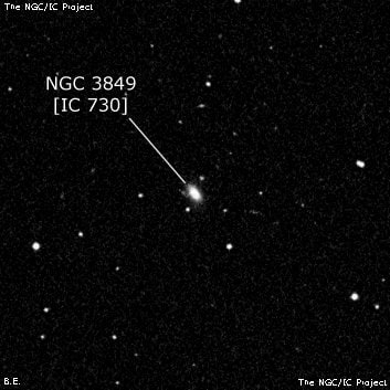 NGC 3849 - линзовидная галактика. Описание NGC 3849:, Галактика в созвездии Дева