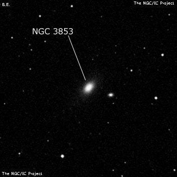 NGC 3853 - эллиптическая галактика. Описание NGC 3853:, Галактика в созвездии Лев