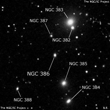 NGC 386 - эллиптическая галактика. Описание NGC 386:, Галактика в созвездии Рыбы