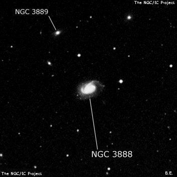 NGC 3888 - спиральная галактика с баром. Описание NGC 3888:, Галактика в созвездии Большая Медведица