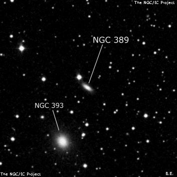 NGC 389 - линзовидная галактика. Описание NGC 389:, Галактика в созвездии Андромеда