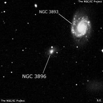 NGC 3896 - спиральная галактика с баром. Описание NGC 3896:, Галактика в созвездии Большая Медведица