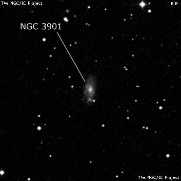 NGC 3901 - спиральная галактика. Описание NGC 3901:, Галактика в созвездии Жираф