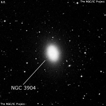 NGC 3904 - эллиптическая галактика. Описание NGC 3904:, Галактика в созвездии Гидра