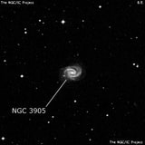 NGC 3905 - спиральная галактика с баром. Описание NGC 3905:, Галактика в созвездии Чаша