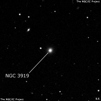 NGC 3919 - эллиптическая галактика. Описание NGC 3919:, Галактика в созвездии Лев