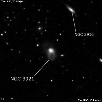 NGC 3921 - линзовидная галактика. Описание NGC 3921:, Галактика в созвездии Большая Медведица