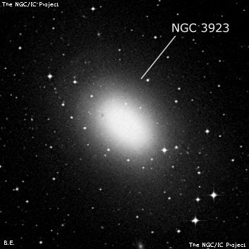 NGC 3923 - эллиптическая галактика. Описание NGC 3923:, Галактика в созвездии Гидра