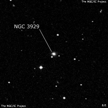 NGC 3929 - эллиптическая галактика. Описание NGC 3929:, Галактика в созвездии Лев