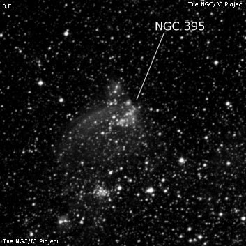 NGC 395 - рассеянное скопление звёзд. Описание NGC 395:, Рассеянное скопление в созвездии Тукан