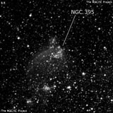 NGC 395 - рассеянное скопление звёзд. Описание NGC 395:, Рассеянное скопление в созвездии Тукан