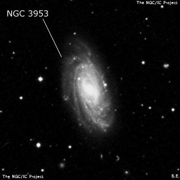 NGC 3953 - спиральная галактика с баром. Описание NGC 3953:, Галактика в созвездии Большая Медведица