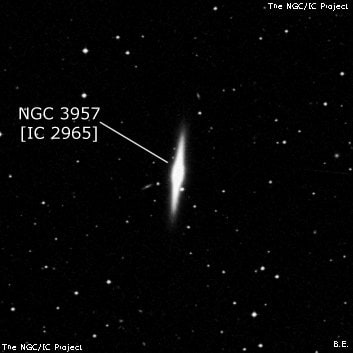 NGC 3957 - линзовидная галактика. Описание NGC 3957:, Галактика в созвездии Чаша