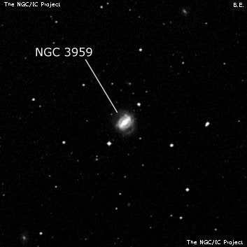 NGC 3959 - спиральная галактика с баром. Описание NGC 3959:, Галактика в созвездии Чаша