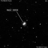 NGC 3959 - спиральная галактика с баром. Описание NGC 3959:, Галактика в созвездии Чаша