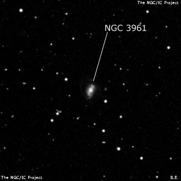 NGC 3961 - спиральная галактика с баром. Описание NGC 3961:, Галактика в созвездии Дракон