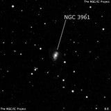 NGC 3961 - спиральная галактика с баром. Описание NGC 3961:, Галактика в созвездии Дракон
