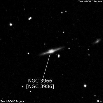 NGC 3966 - линзовидная галактика. Описание NGC 3966:, Объект глубокого космоса в созвездии Большая Медведица