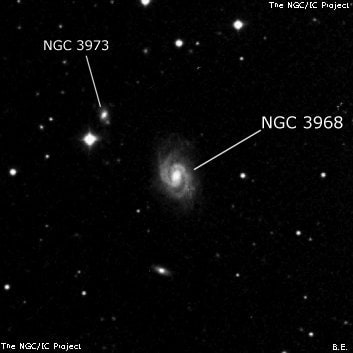 NGC 3968 - спиральная галактика с баром. Описание NGC 3968:, Галактика в созвездии Лев