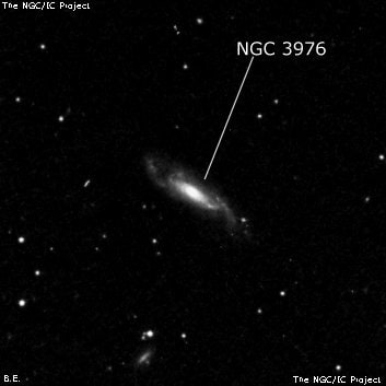 NGC 3976 - спиральная галактика с баром. Описание NGC 3976:, Галактика в созвездии Дева